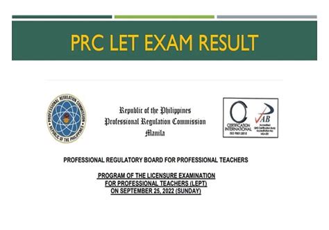 prc let result october 2022
